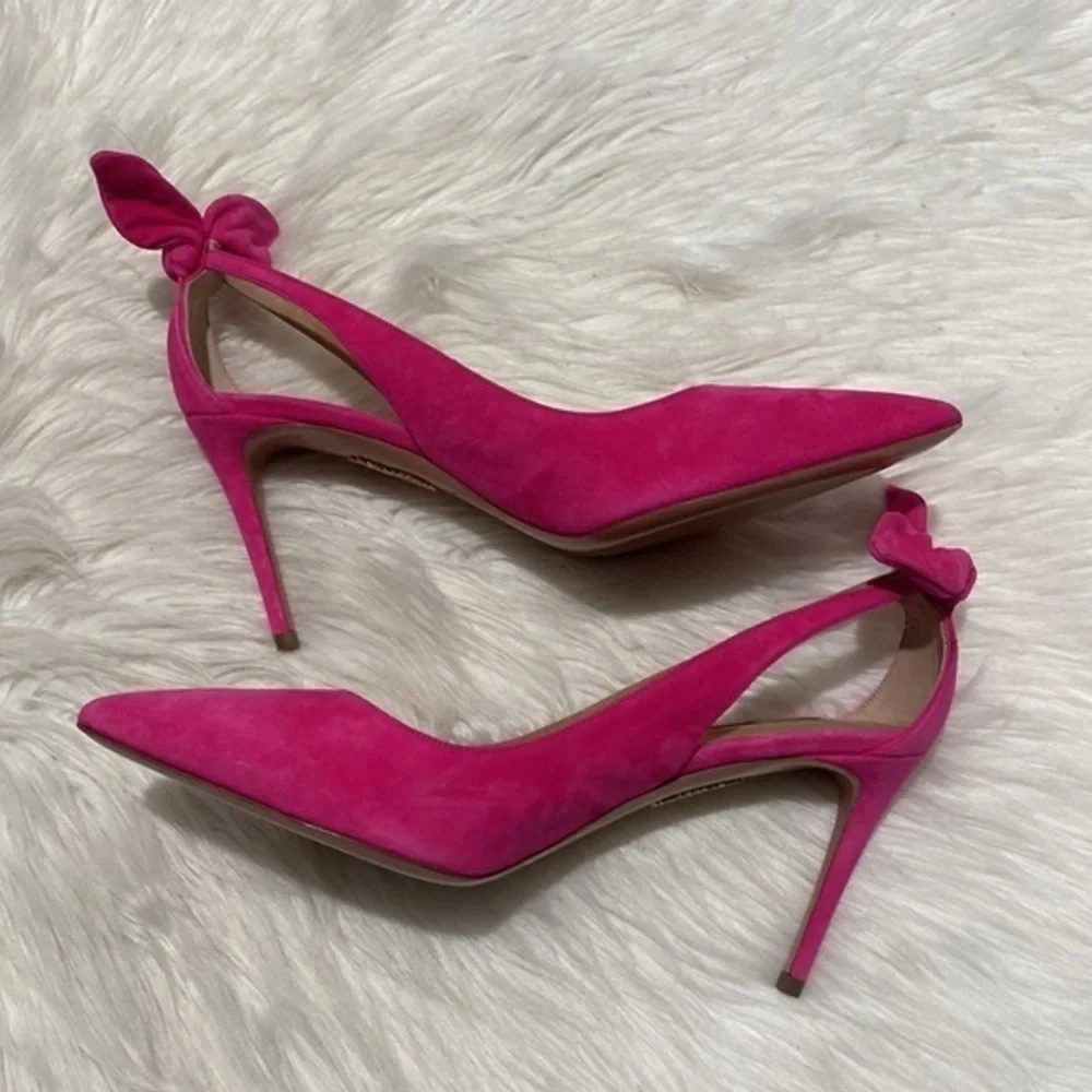 New Aquazzura 85mm Bow tie pumps‎ size 39.5EU
